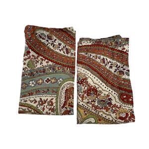 POTTERY BARN Standard Pillow Shams Set Of 2 Paisley Floral Cotton Bedding